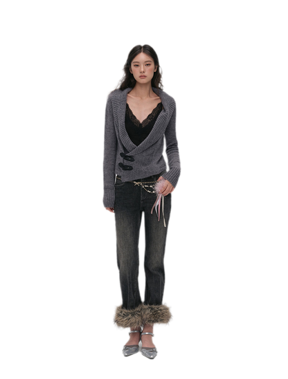 Wool Blend Shawl Cardigan