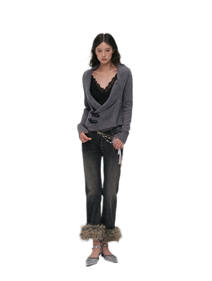 Wool Blend Shawl Cardigan