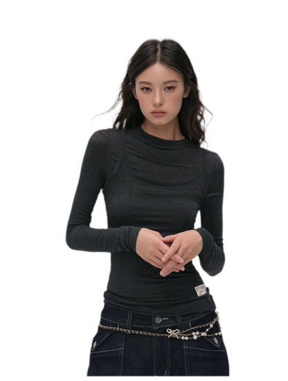 Cashmere Layered Fitted T-shirt