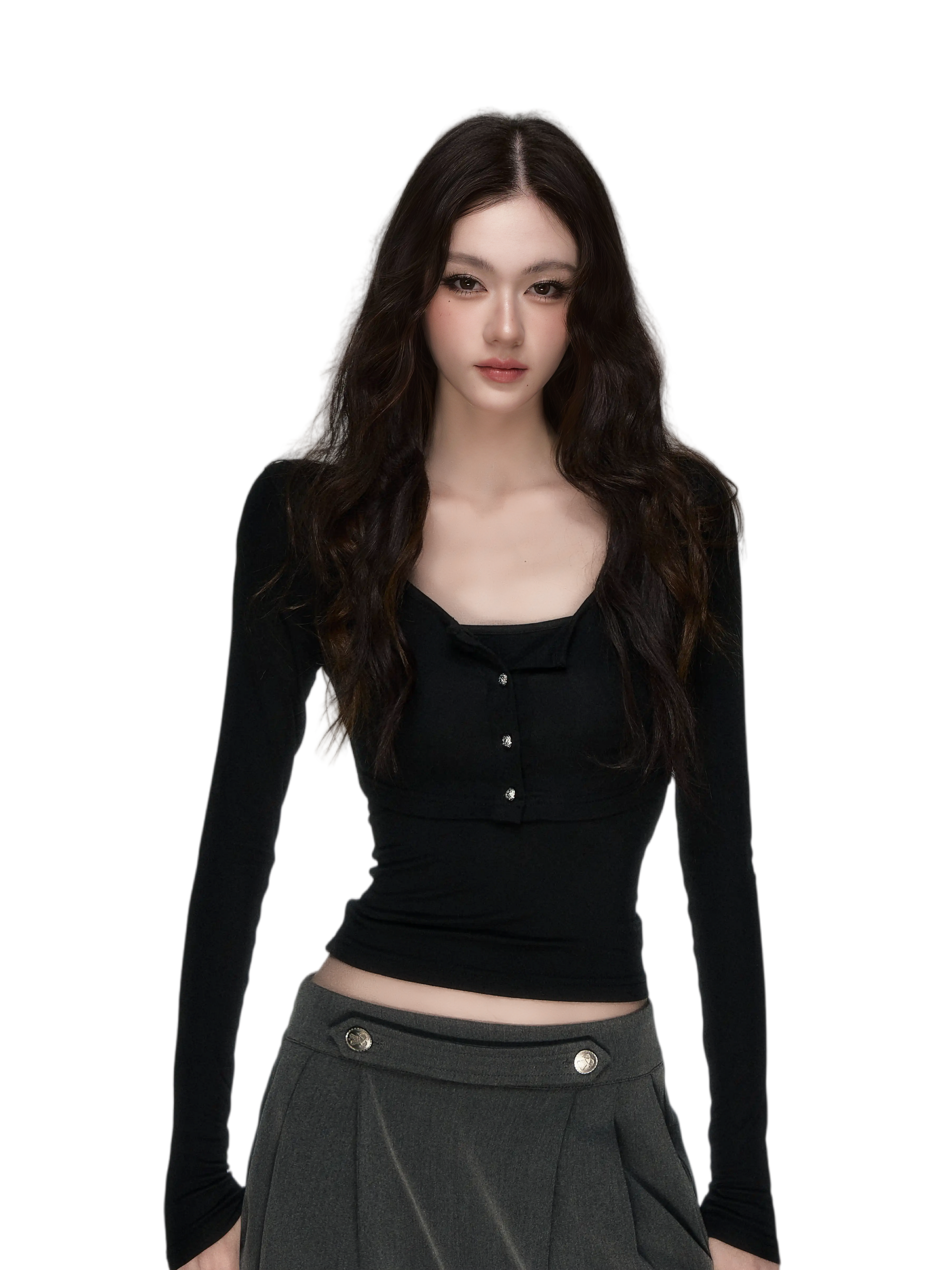 Soft Fitted Layered Top Set