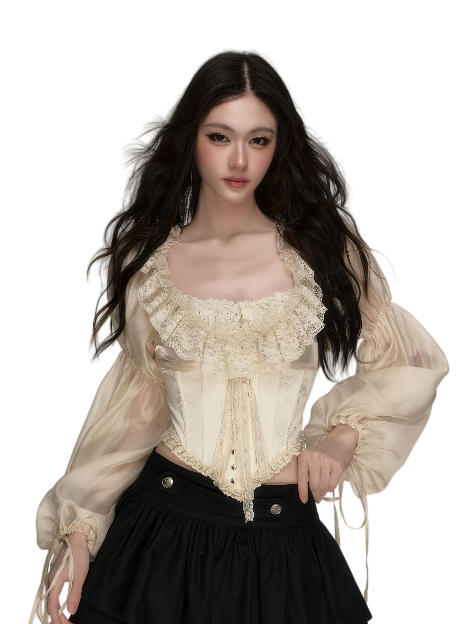 Lace Jacquard Corset Top