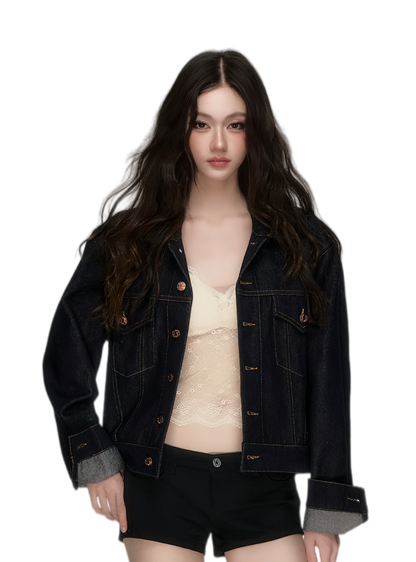 Raw Denim Cropped Jacket