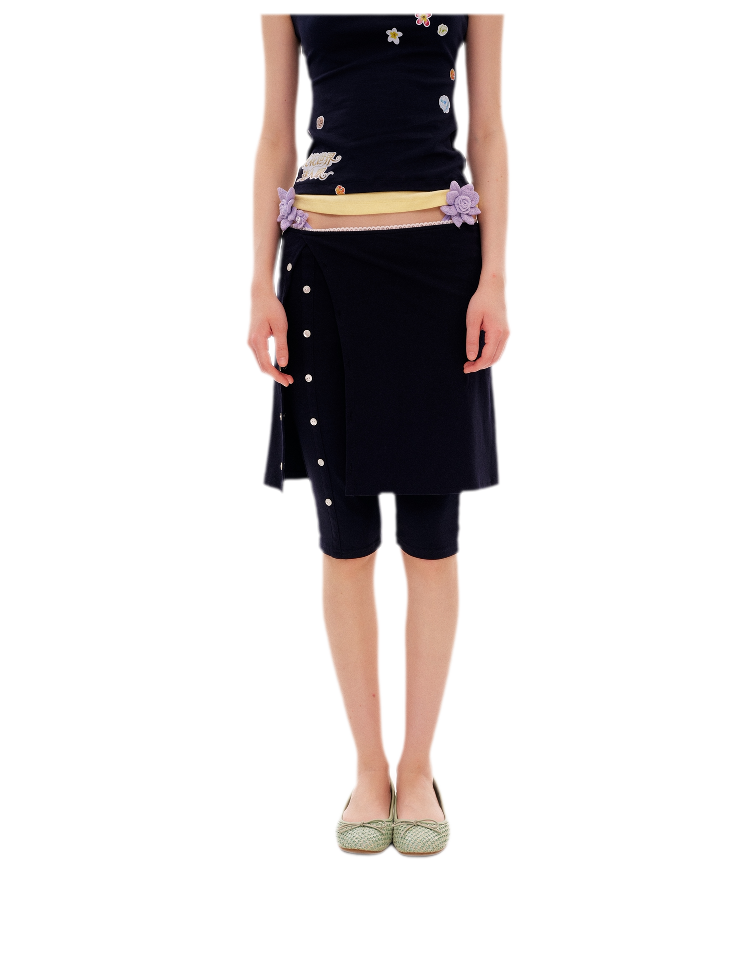 Floral Print Camisole Skirt-Shorts Set