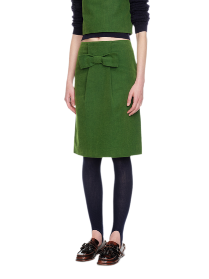 Bowknot Structured A-Line Skirt