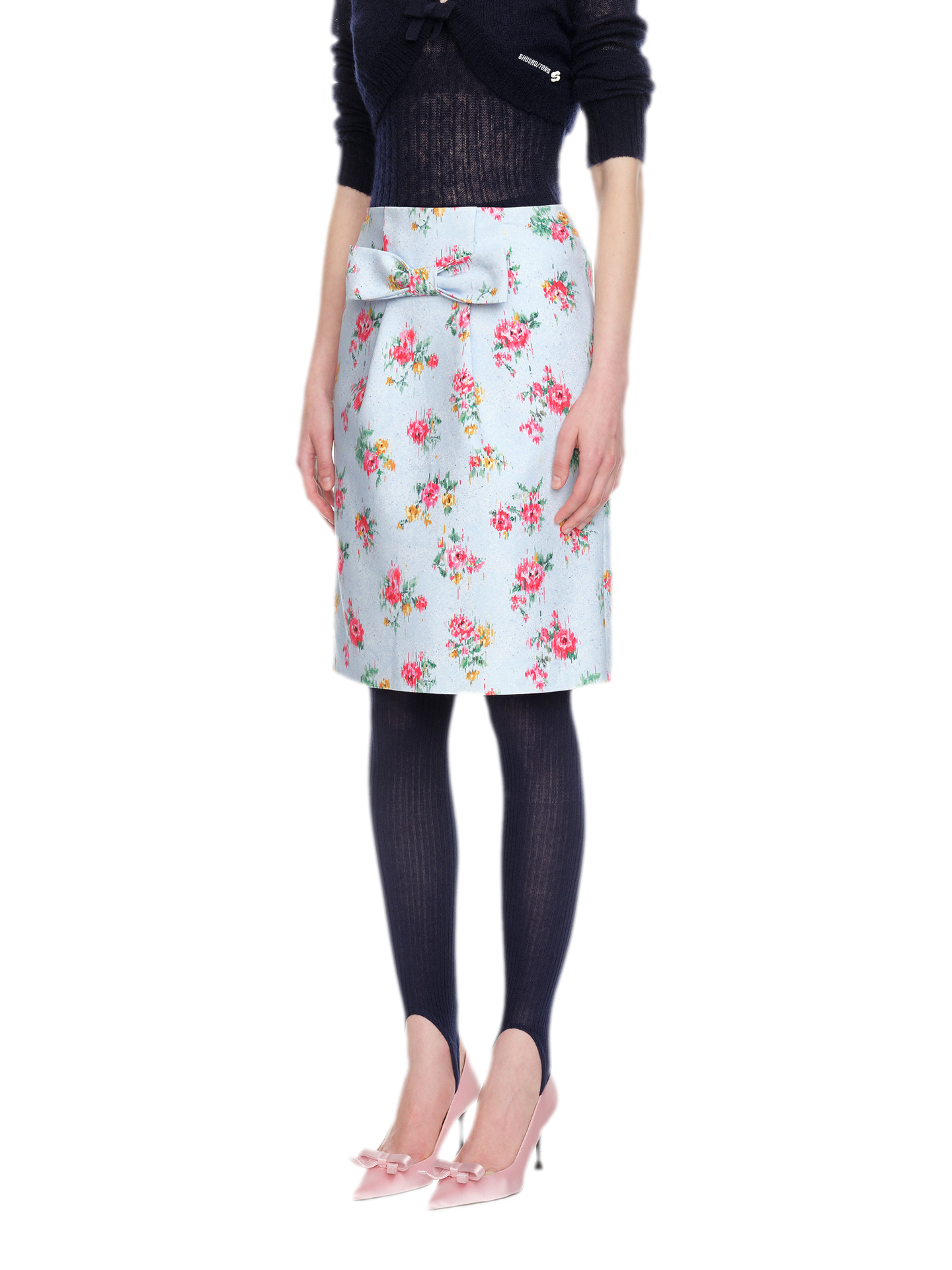 Bowknot Structured A-Line Skirt