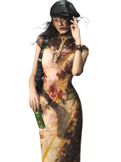 Reversible Fishtail Qipao Dress