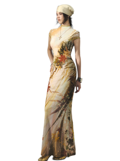 Reversible Fishtail Qipao Dress