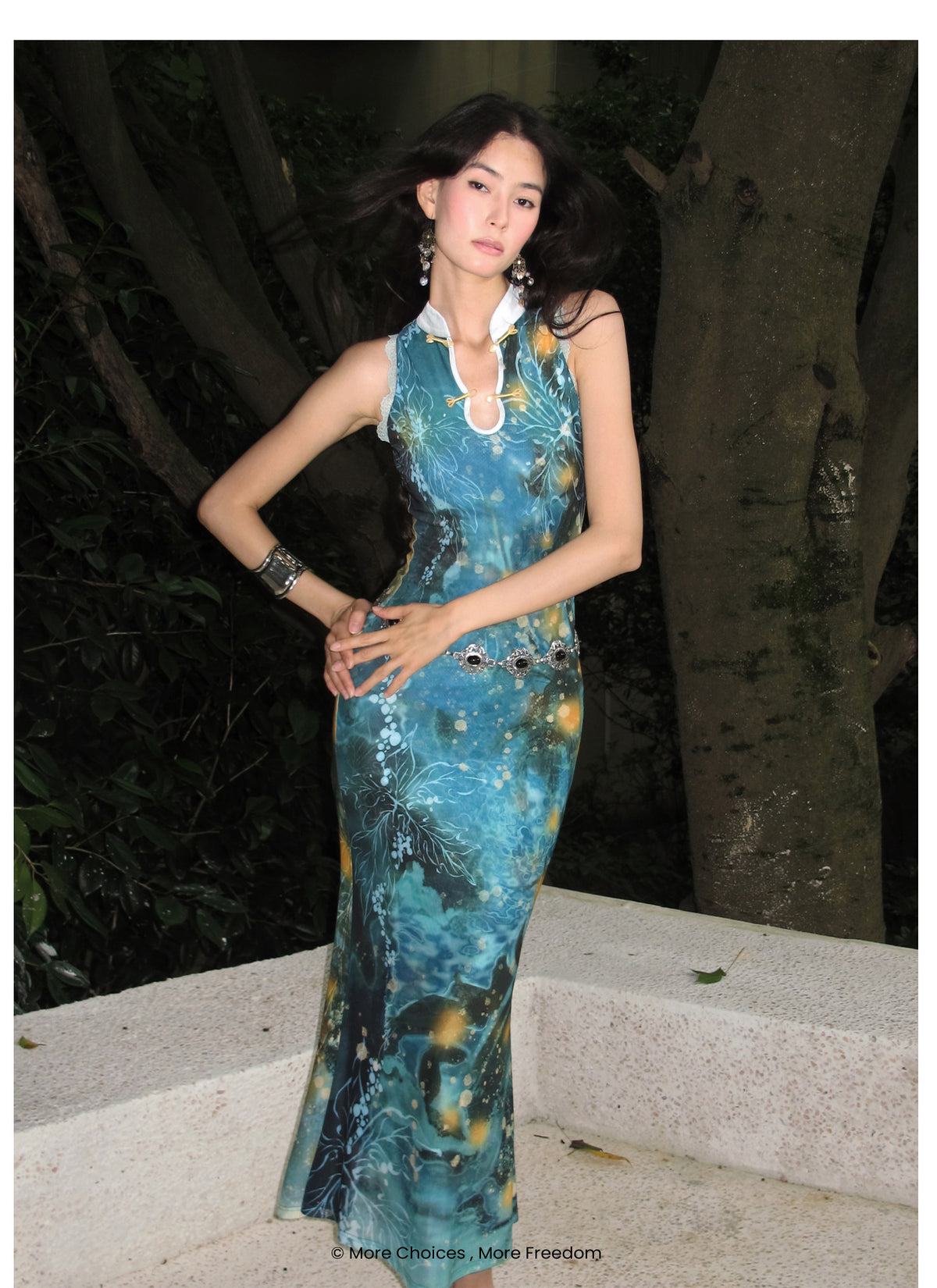 Reversible Fishtail Qipao Dress