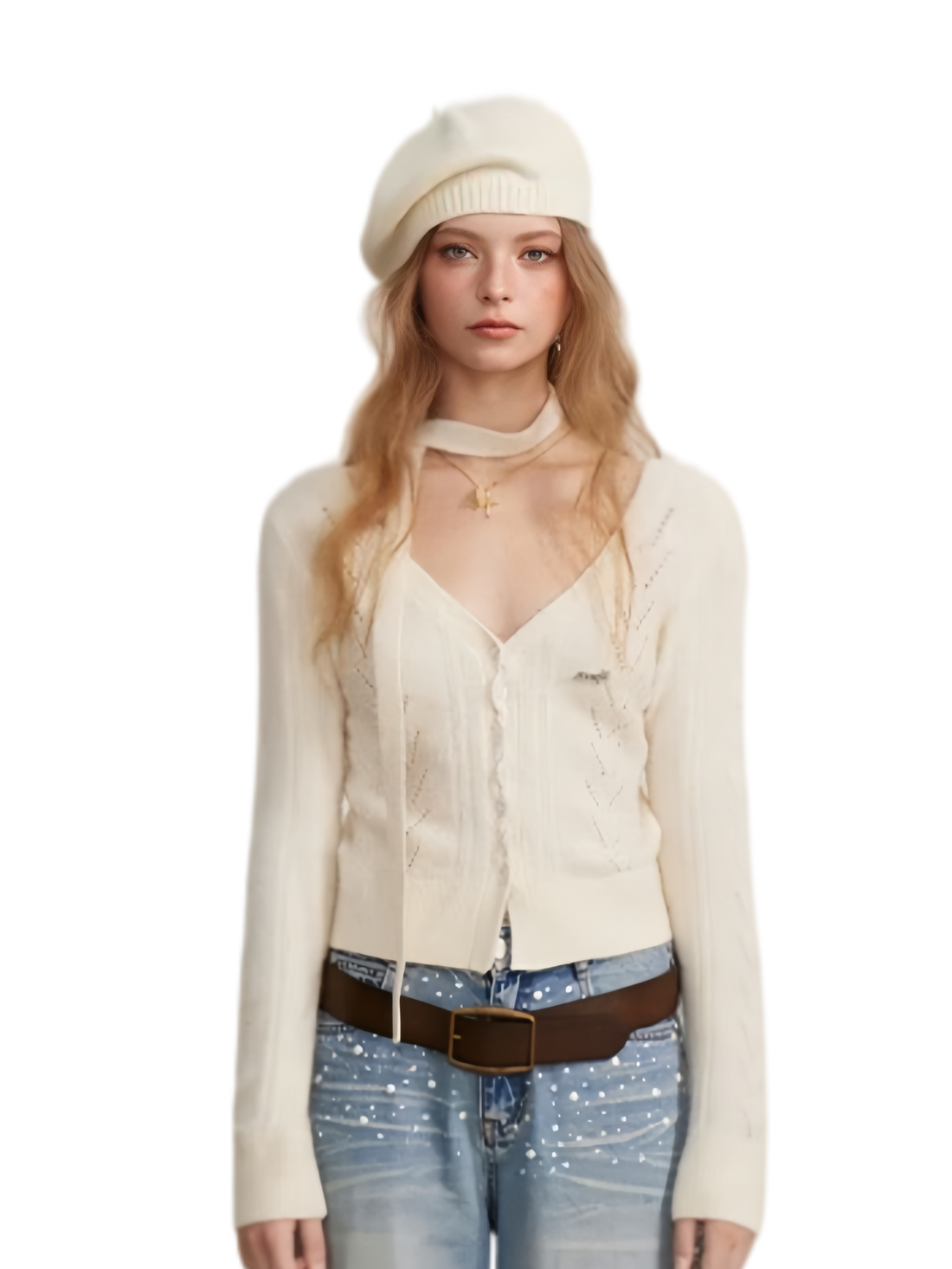 Openwork Reversible Knit Top