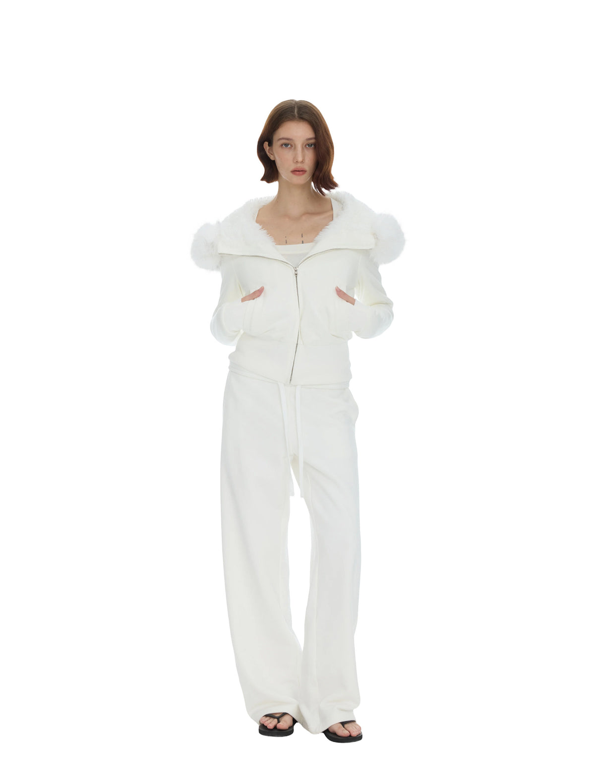 Detachable Fur Collar Hoodie Jacket