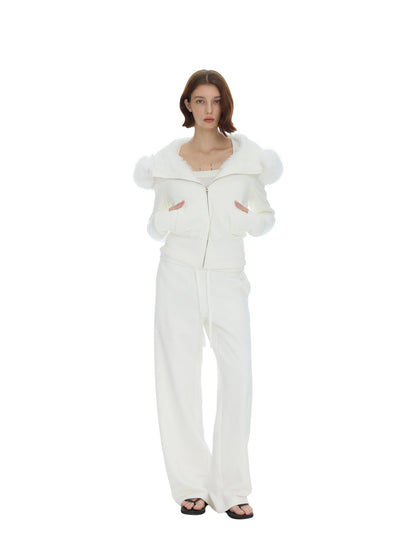 Detachable Fur Collar Hoodie Jacket