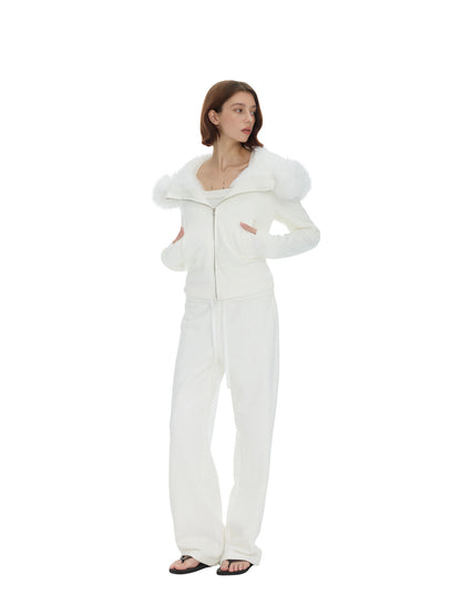 Detachable Fur Collar Hoodie Jacket