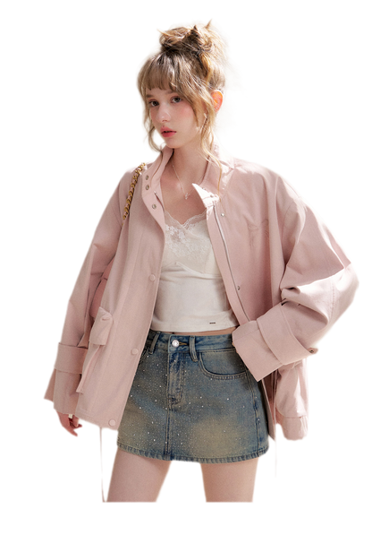 Rhinestone A-Line Denim Skirt