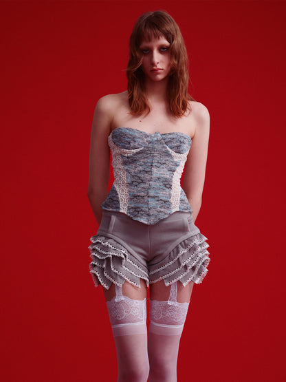 Lace Panel Corset Bustier