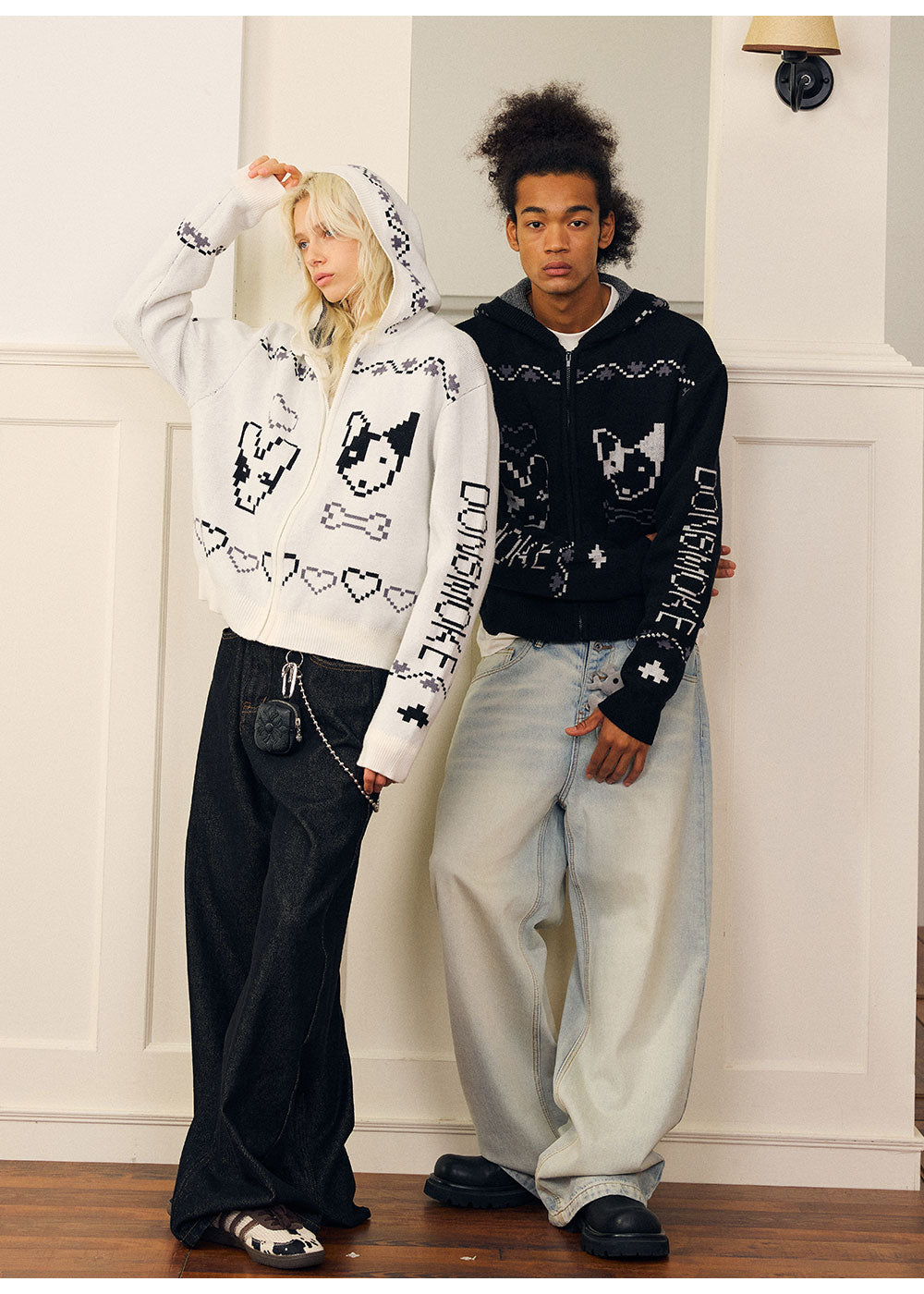 Fair Isle Hooded Zip Sweater