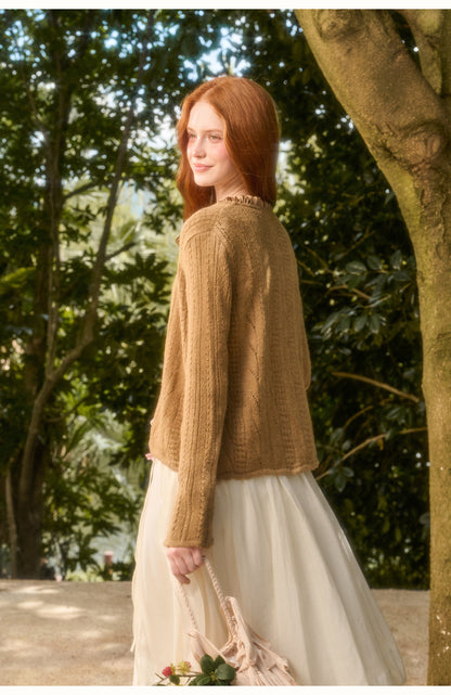 Soft Wool Ribbon Cardigan