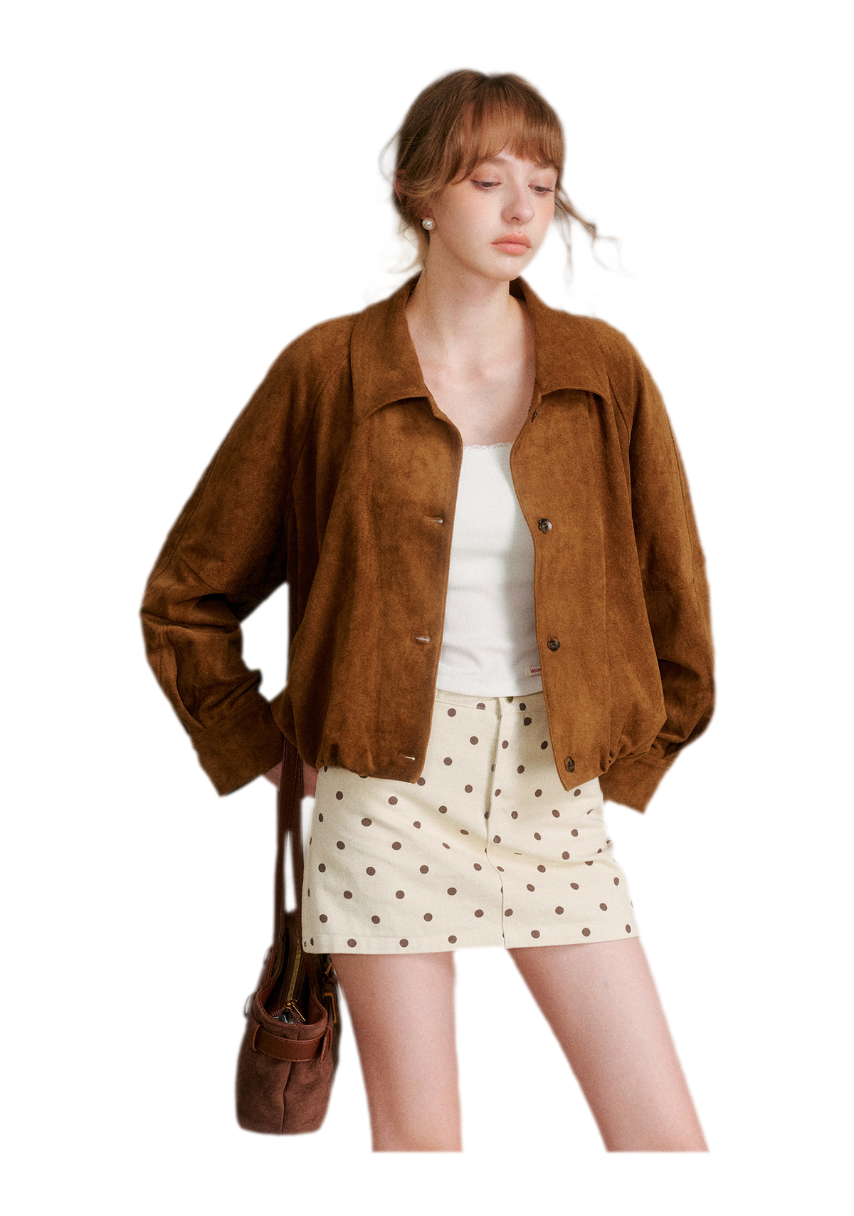 Faux Suede Relaxed Short Jacket