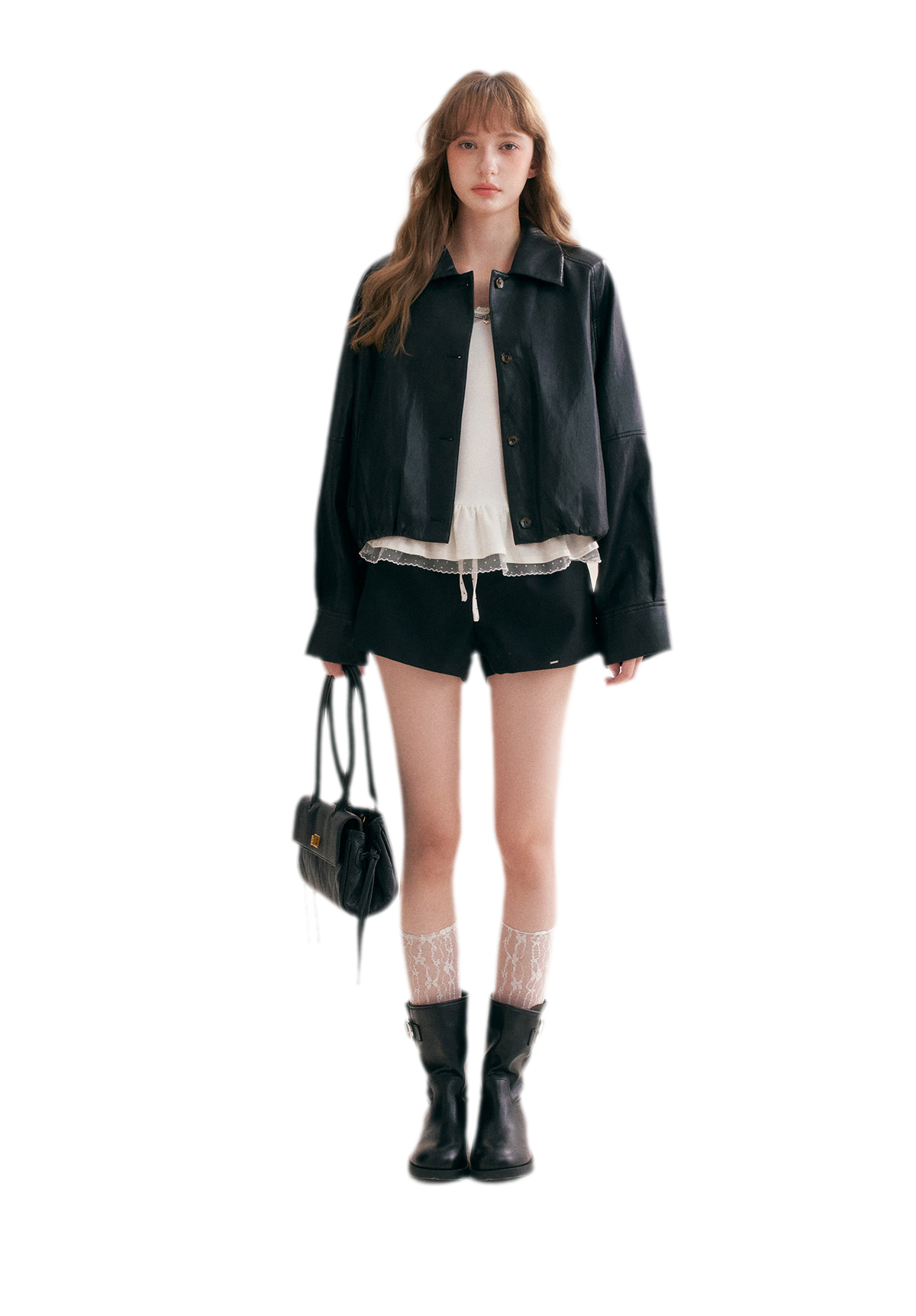 Matte Faux Leather Relaxed Jacket