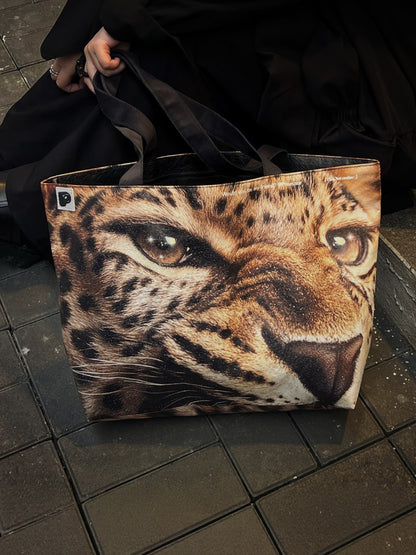 Printed Oversized Leopard Tote Bag