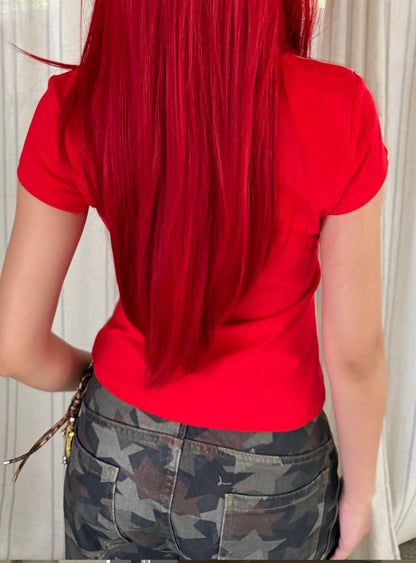 Camiseta ajustada de algodón con estampado gráfico