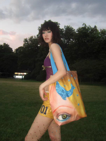 Printed Lightweight Large-Capacity Tote Bag