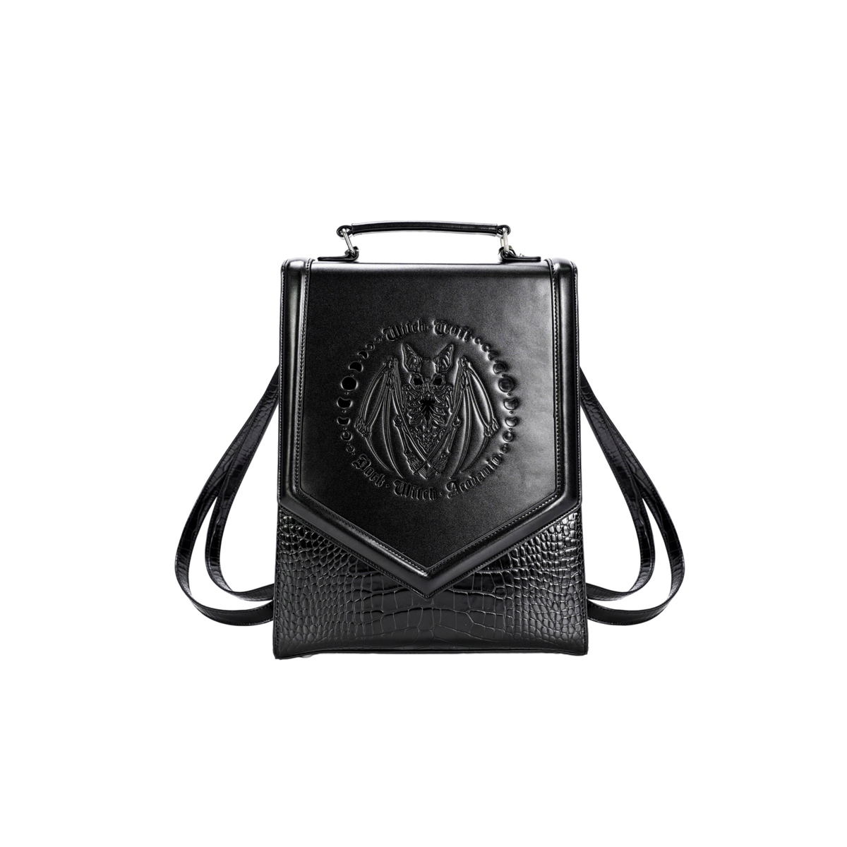 Wandelbarer Rucksack mit geprägter Fledermaus