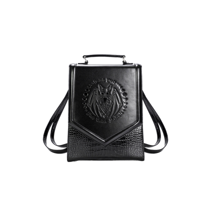 Wandelbarer Rucksack mit geprägter Fledermaus