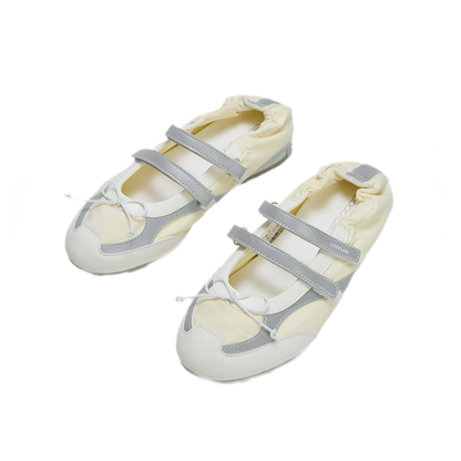 Ruched Ballet Strap Shoes
