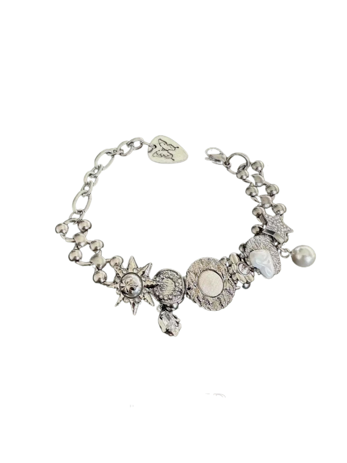 Sculptural Charm Titanium Bracelet