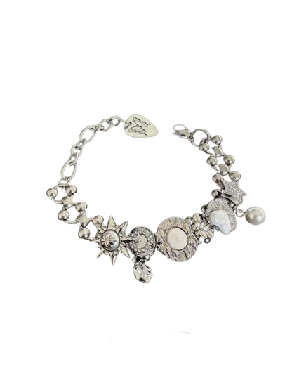 Sculptural Charm Titanium Bracelet