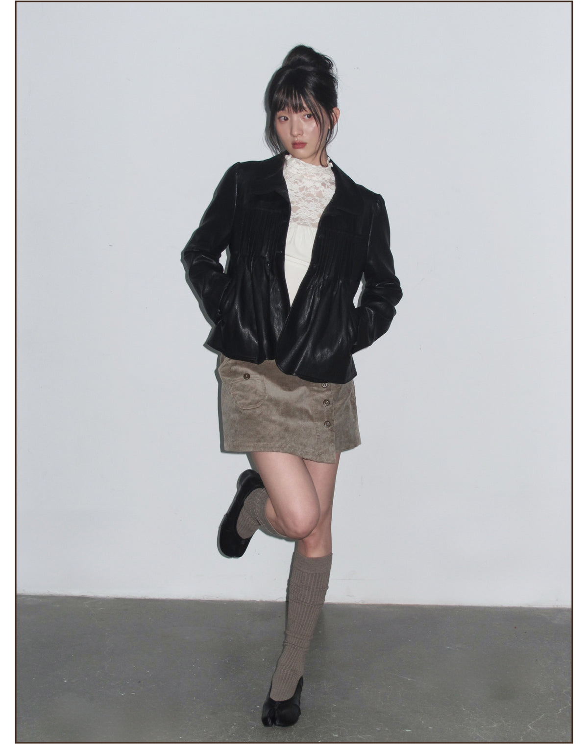 Corduroy High-Waist Mini Skort