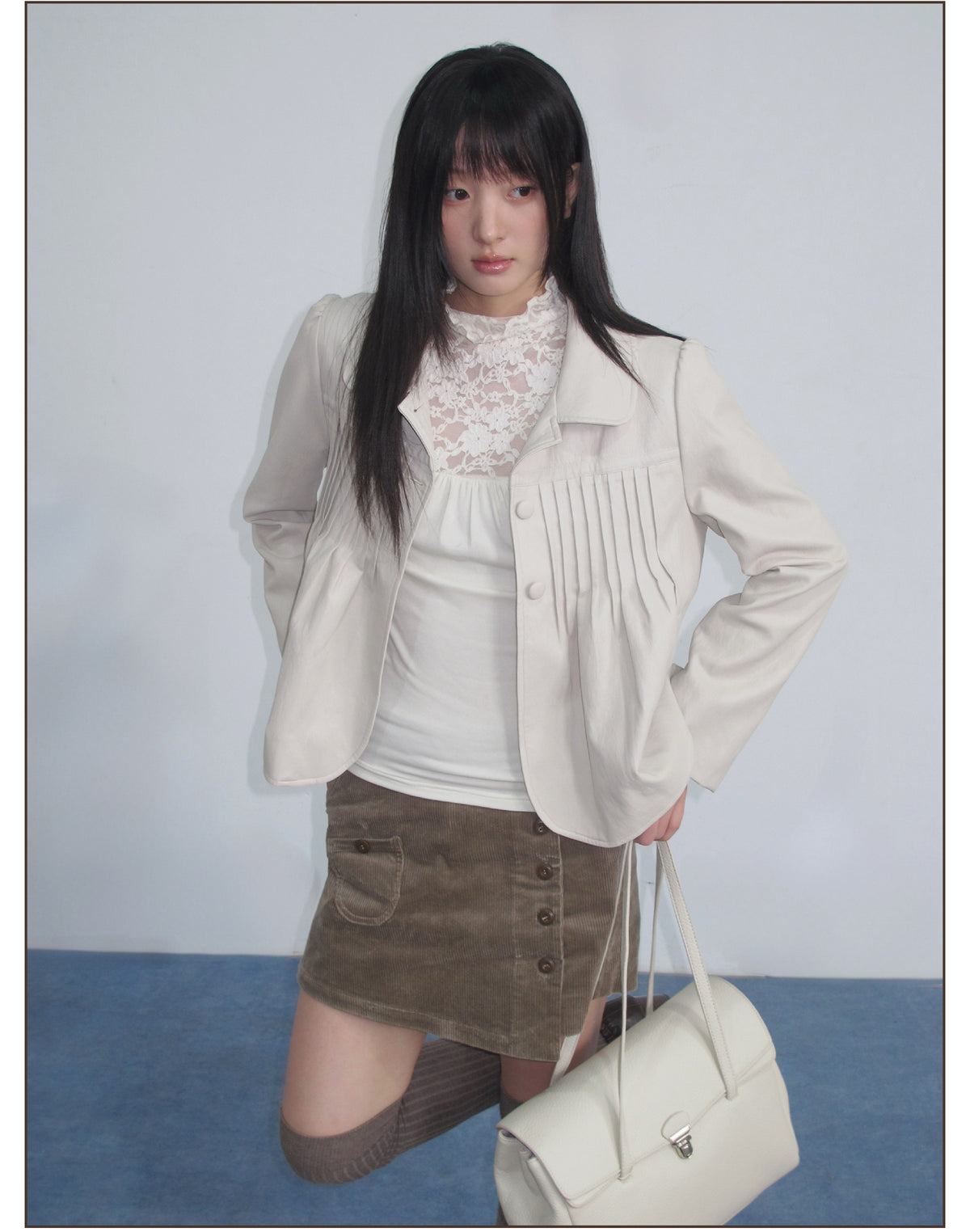 Corduroy High-Waist Mini Skort