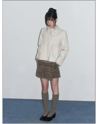 Corduroy High-Waist Mini Skort