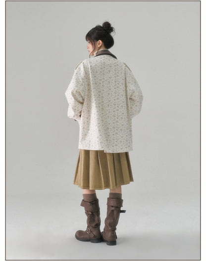 Floral Twill Oversized Utility Jacket