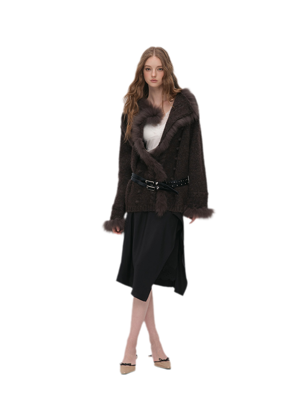 Long-Pile Fox Fur Cardigan