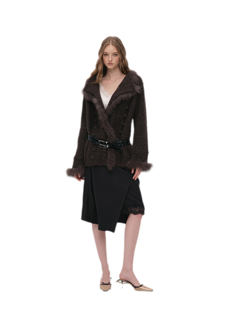 Long-Pile Fox Fur Cardigan