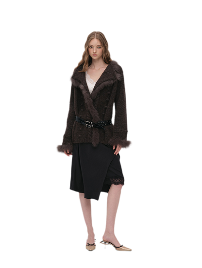 Long-Pile Fox Fur Cardigan