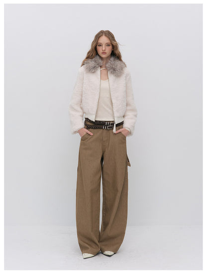 High-Density Cropped Fur Jacket