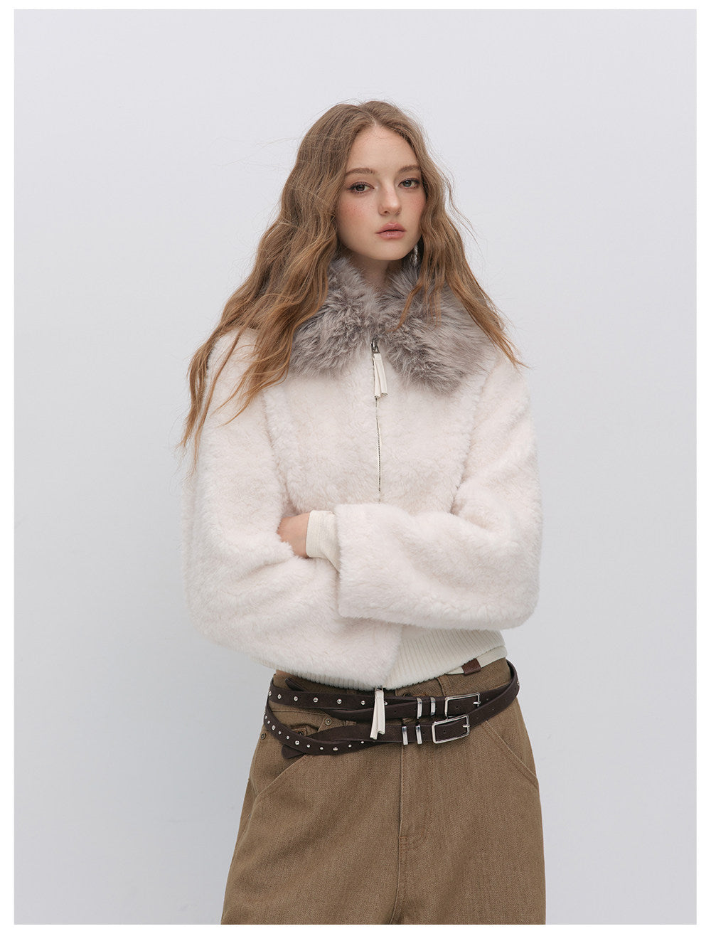 High-Density Cropped Fur Jacket