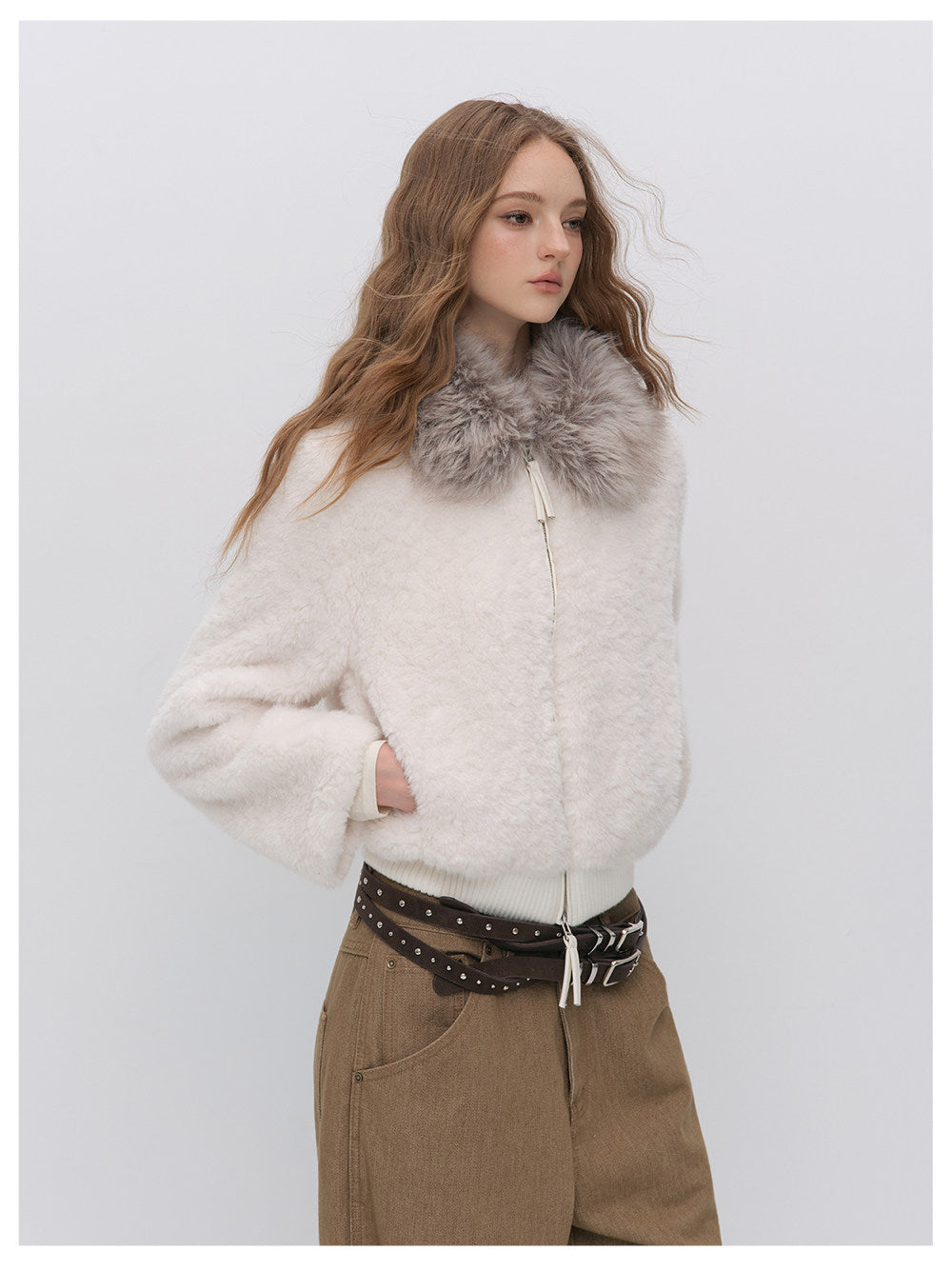 High-Density Cropped Fur Jacket