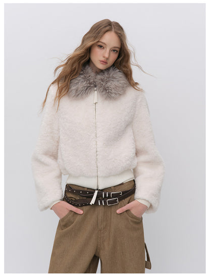 High-Density Cropped Fur Jacket