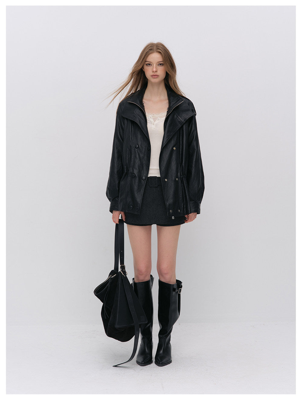 Detachable PU Down Puffer Jacket