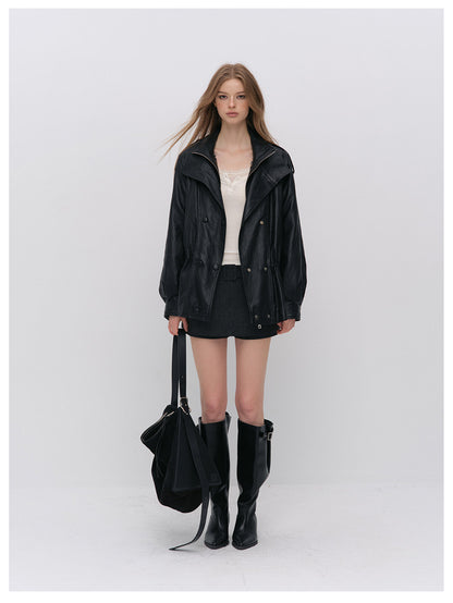 Detachable PU Down Puffer Jacket