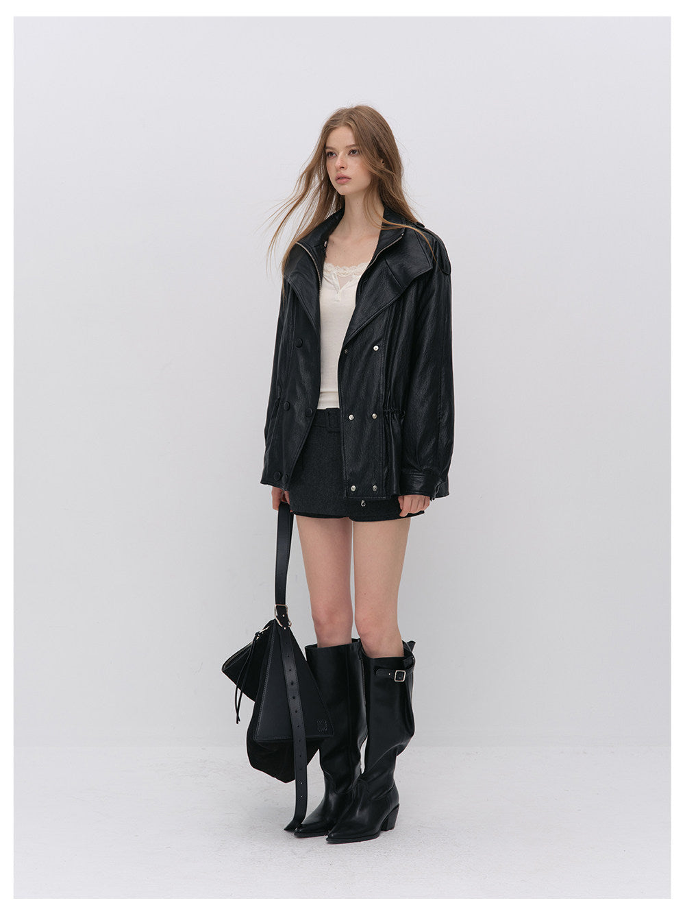 Detachable PU Down Puffer Jacket