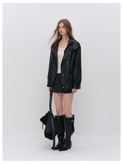 Detachable PU Down Puffer Jacket