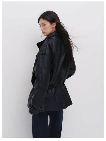 Detachable PU Down Puffer Jacket