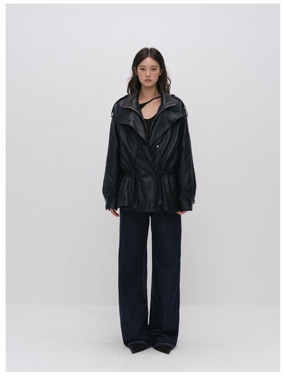 Detachable PU Down Puffer Jacket