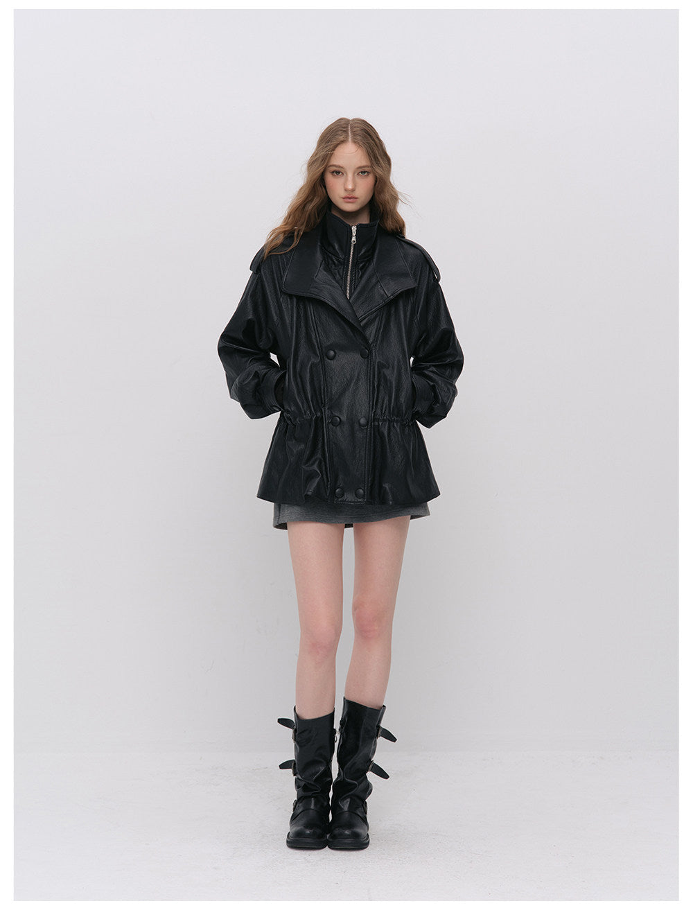 Detachable PU Down Puffer Jacket