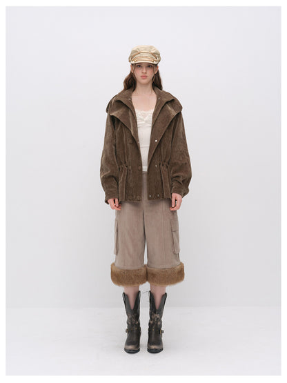Chenille Cinched Down Jacket