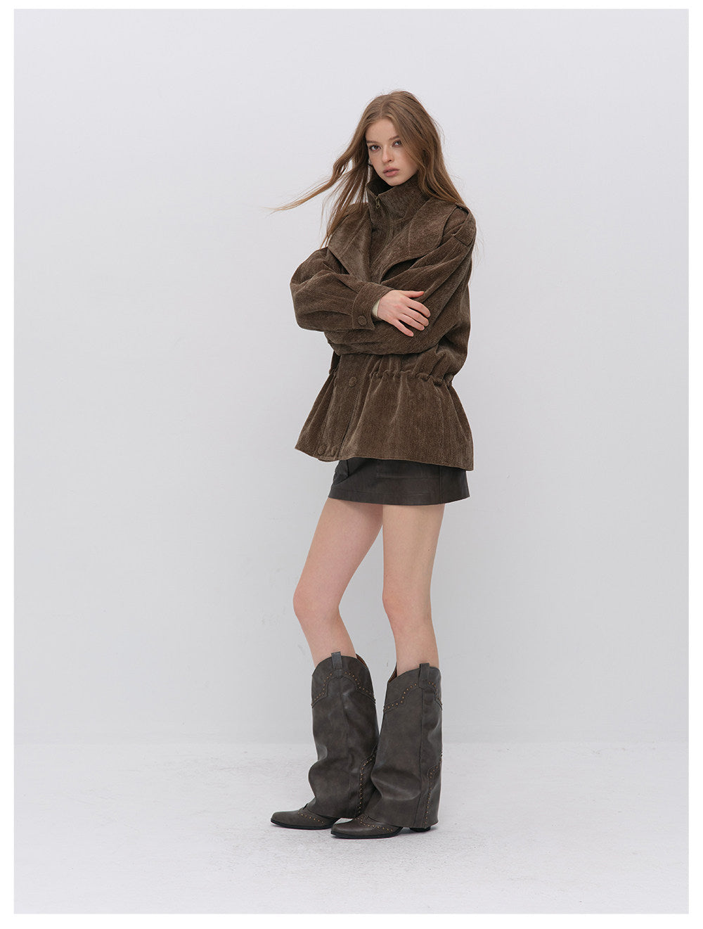 Chenille Cinched Down Jacket
